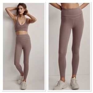 VARLEY Let’s Move Super High Rise 25 Leggings in Deep Taupe Size S NWT